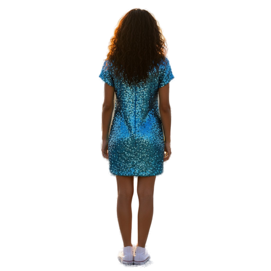 Dazzling Sequin Knee-Length Dress For Girls