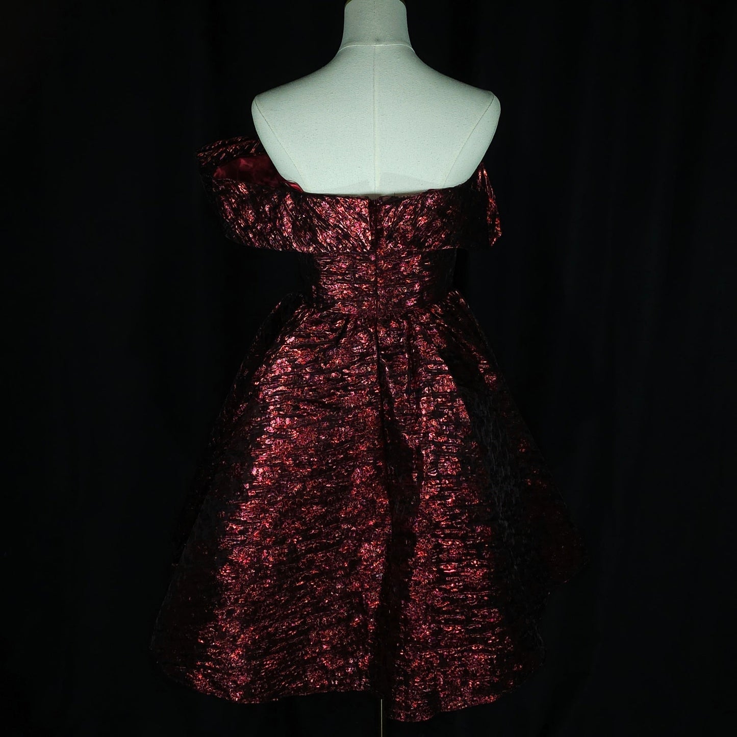 Scarlet Symphony: The Dramatic Bow Dress of Dreams
