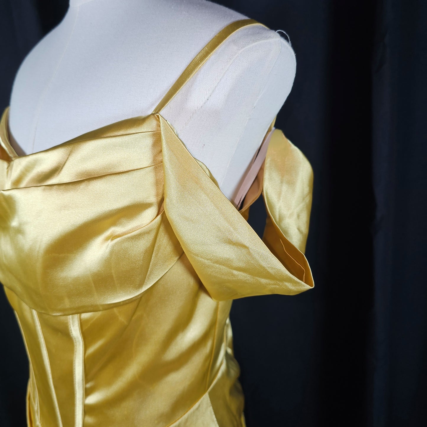 Gilded Glamour Off-Shoulder Evening Gown