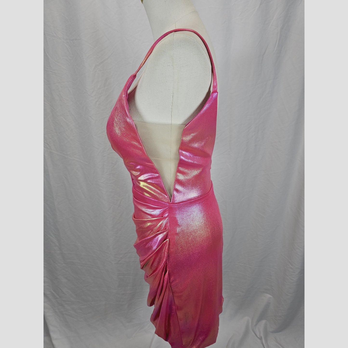 Glamorous Pink Mini Dress - Spaghetti Straps for Parties & Nights Out