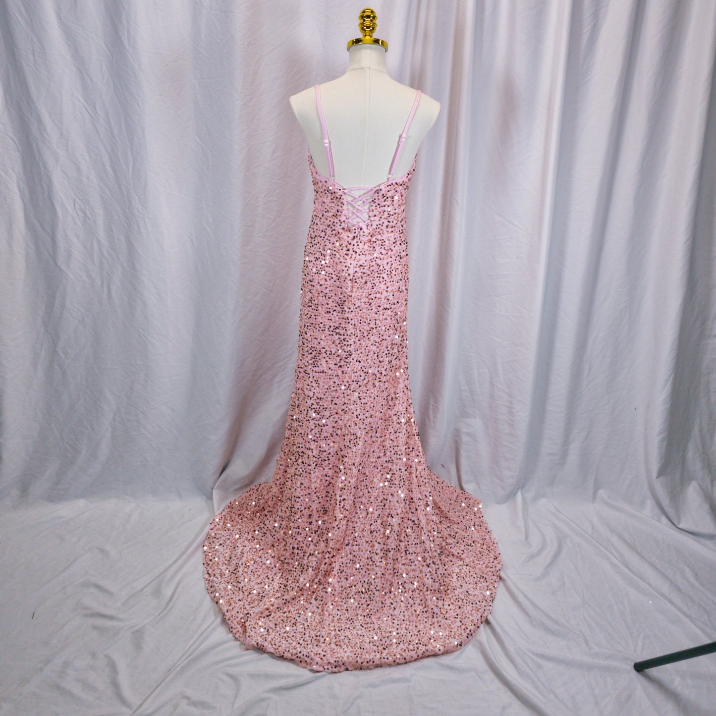 Dazzling Pink Sequin Gown: Ultimate Glamour Showstopper