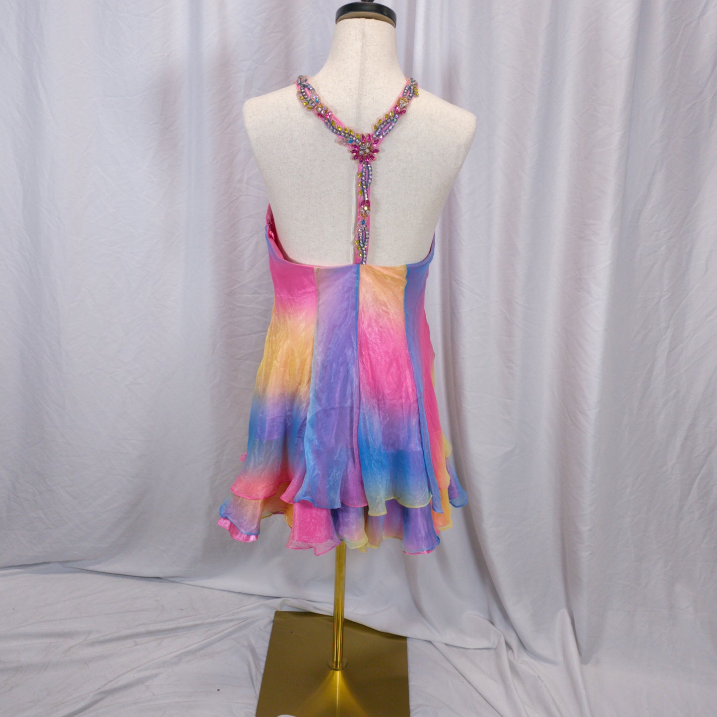 Vibrant Multi-Color Chiffon Dress: A Kaleidoscope of Bold Style