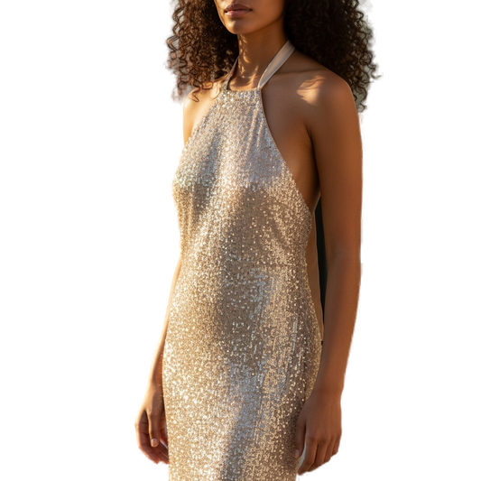 Dazzling Pink Sequin Knee-Length Party Dress - Shine Bright