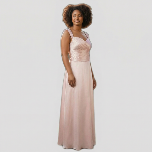 Blushing Belle Lace-Up Evening Gown