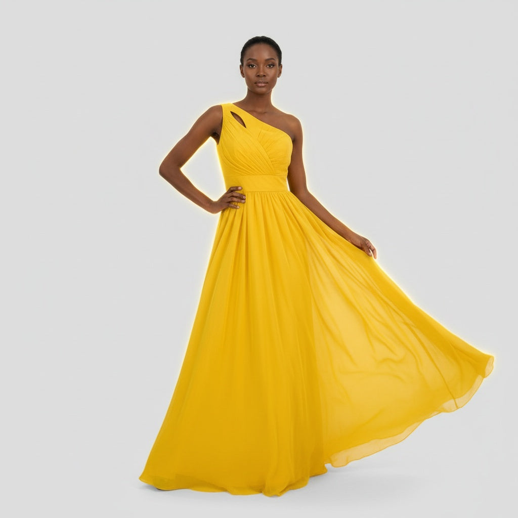 Mustard Sun Through Floating Chiffon