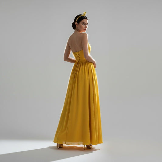 Mustard Sun Through Floating Chiffon