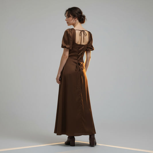 Chocolate Warmth in Flowing Satin