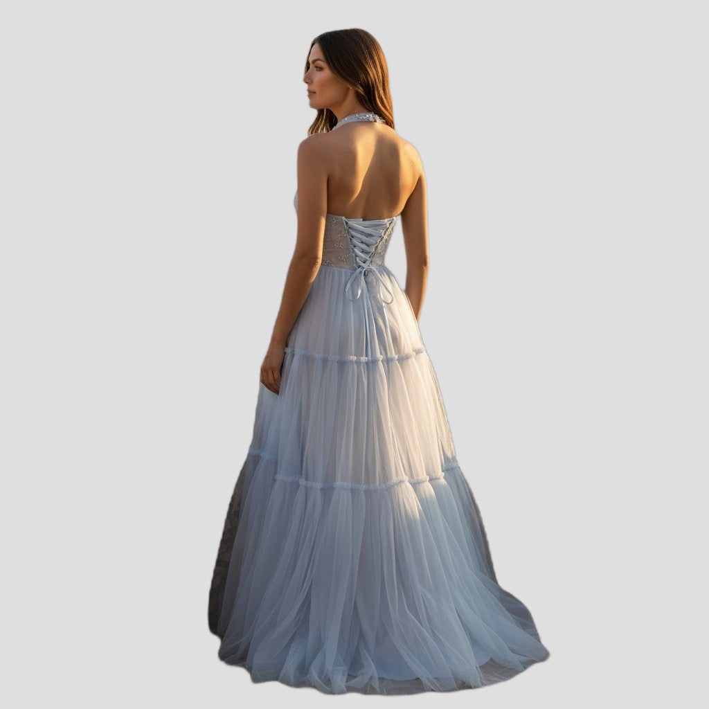 Celestial Charm: Starlit Tulle Party Dress