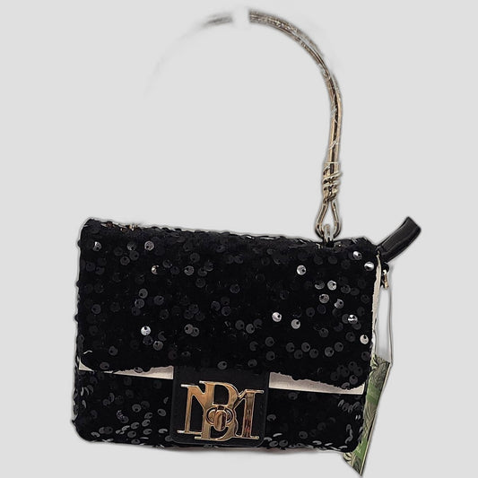Sparkly Sequin Shoulder Bag with Chic Gold Handle