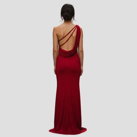 Dramatic Scarlet Backless Gown: Unleash Your Inner Diva