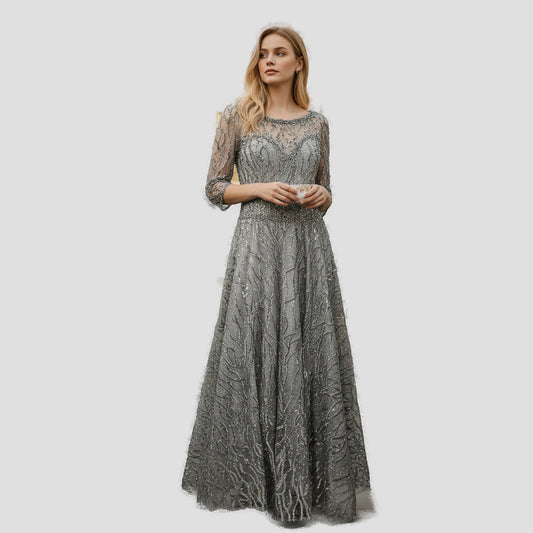 Show-Stopping Silver Sequin Symphony Dress for Gala Nights