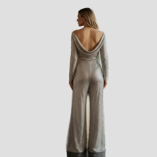 Dazzling Silver Sequin Jumpsuit for Unforgettable Evenings