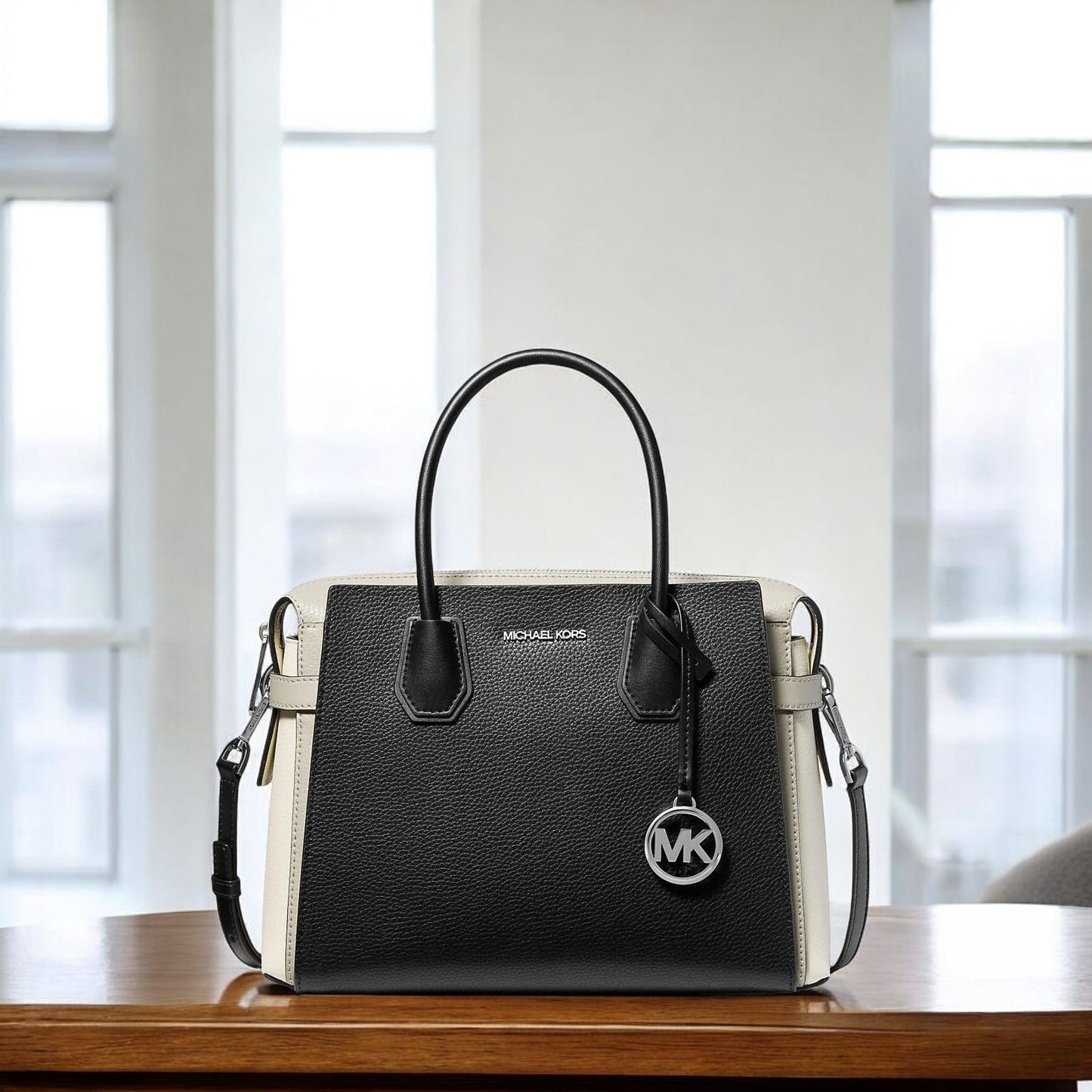 Mercer Medium Color-Block Leather Belted Satchel