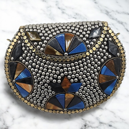 Funky Geometric Studded Clutch - Sparkle Like You Mean It!