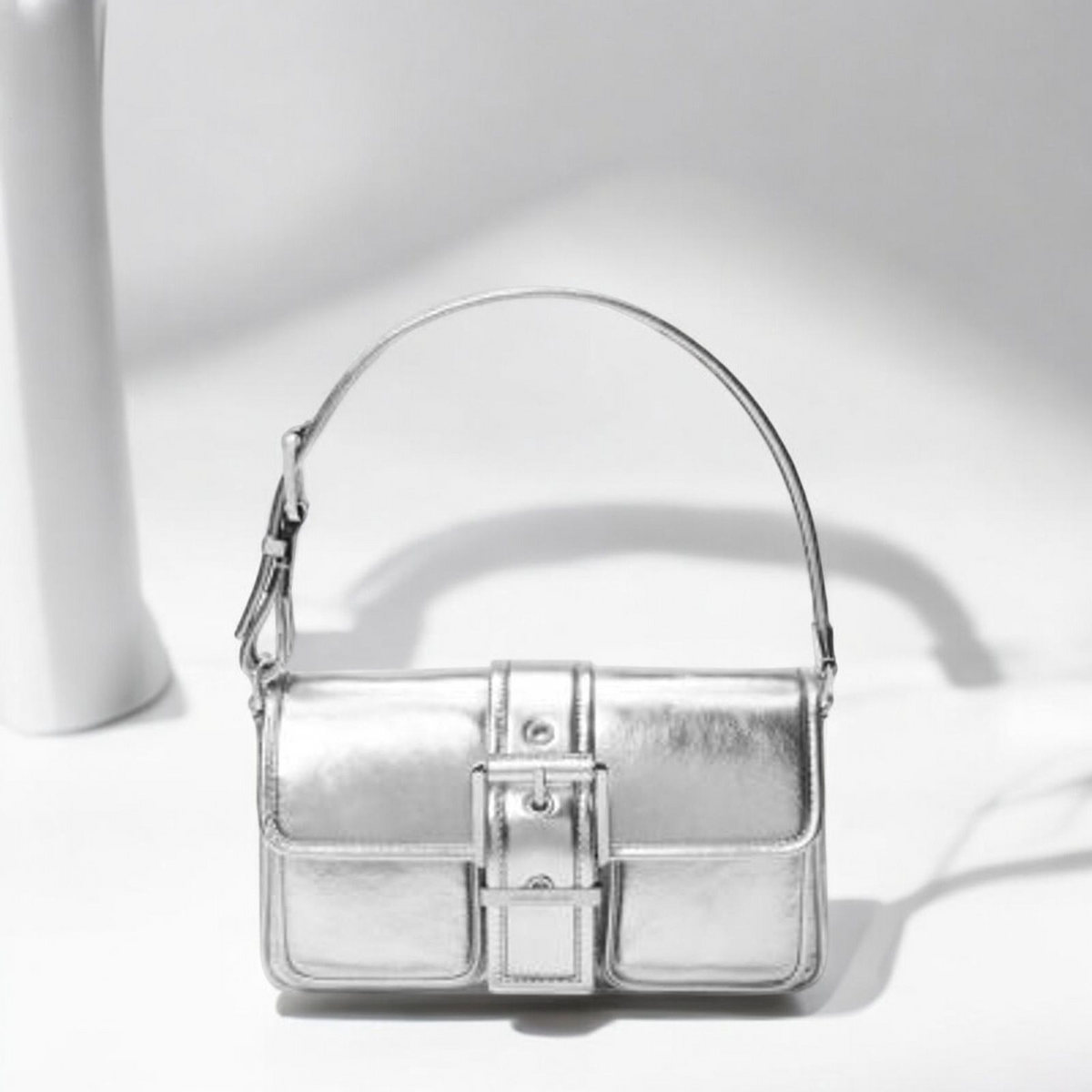 Colby Medium Metallic Leather Shoulder Handbag
