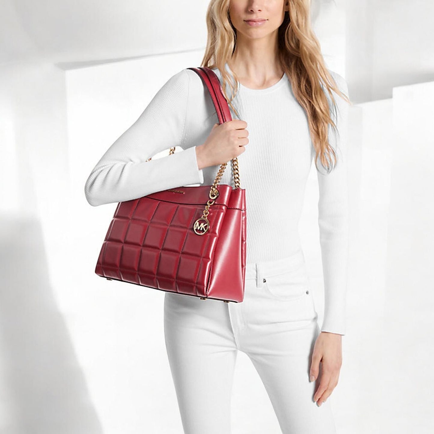 Susan Medium Quilted Leather Tote Handbag