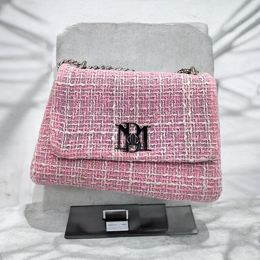 Elegant Tweed Shoulder Handbag with Chain Strap