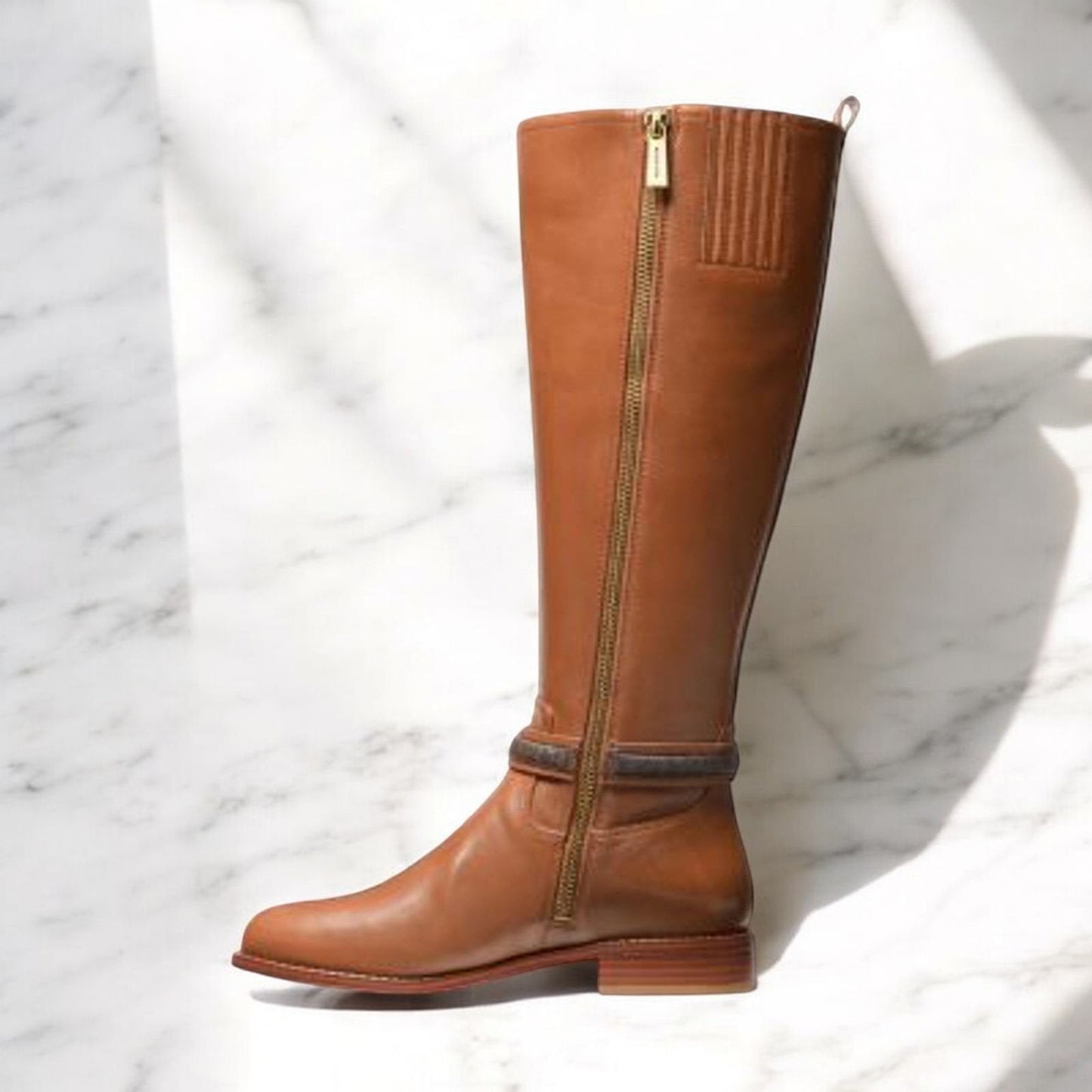 Mindy Leather and Signature Logo Trim Boot