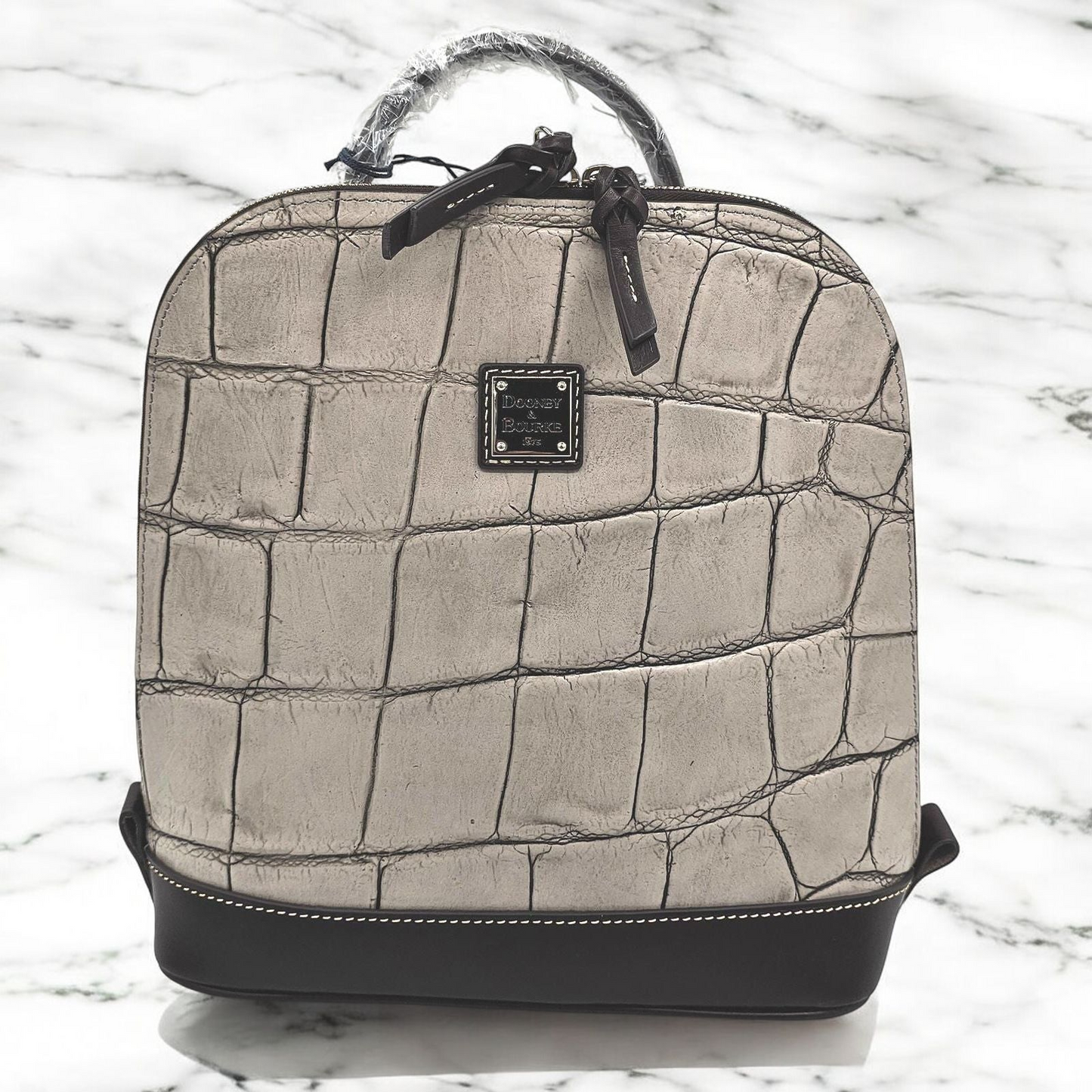 Denison Zip Pod Croc-Embossed Backpack - Chic and Practical