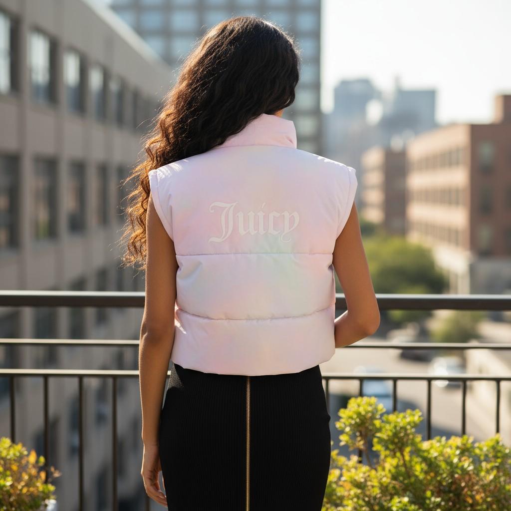 Pastel Puffy Vest - Sleeveless Warmth with a Splash of Sass