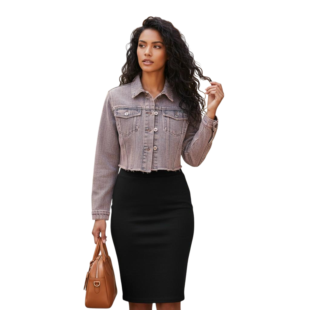 Cropped Pink Acid Wash Denim Jacket - Because Basic is Boring