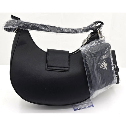 Sleek Crescent Shoulder Bag with Chic V Accent