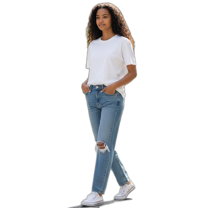 Vintage Vibes Distressed Relaxed Fit Women's Jeans