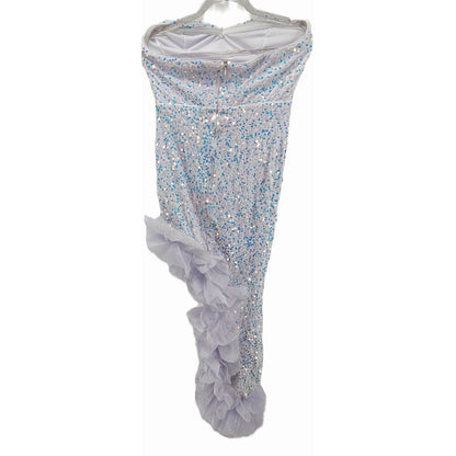 Glamorous One-Shoulder Sequin Dress with Ruffle Hem