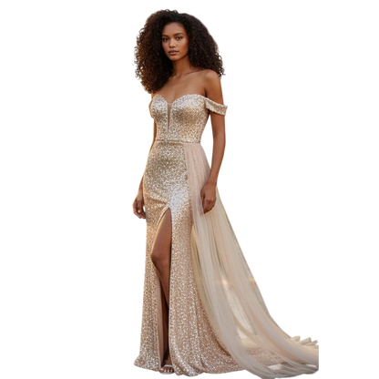 Starlit Glamour: Sparkling Mermaid Evening Gown