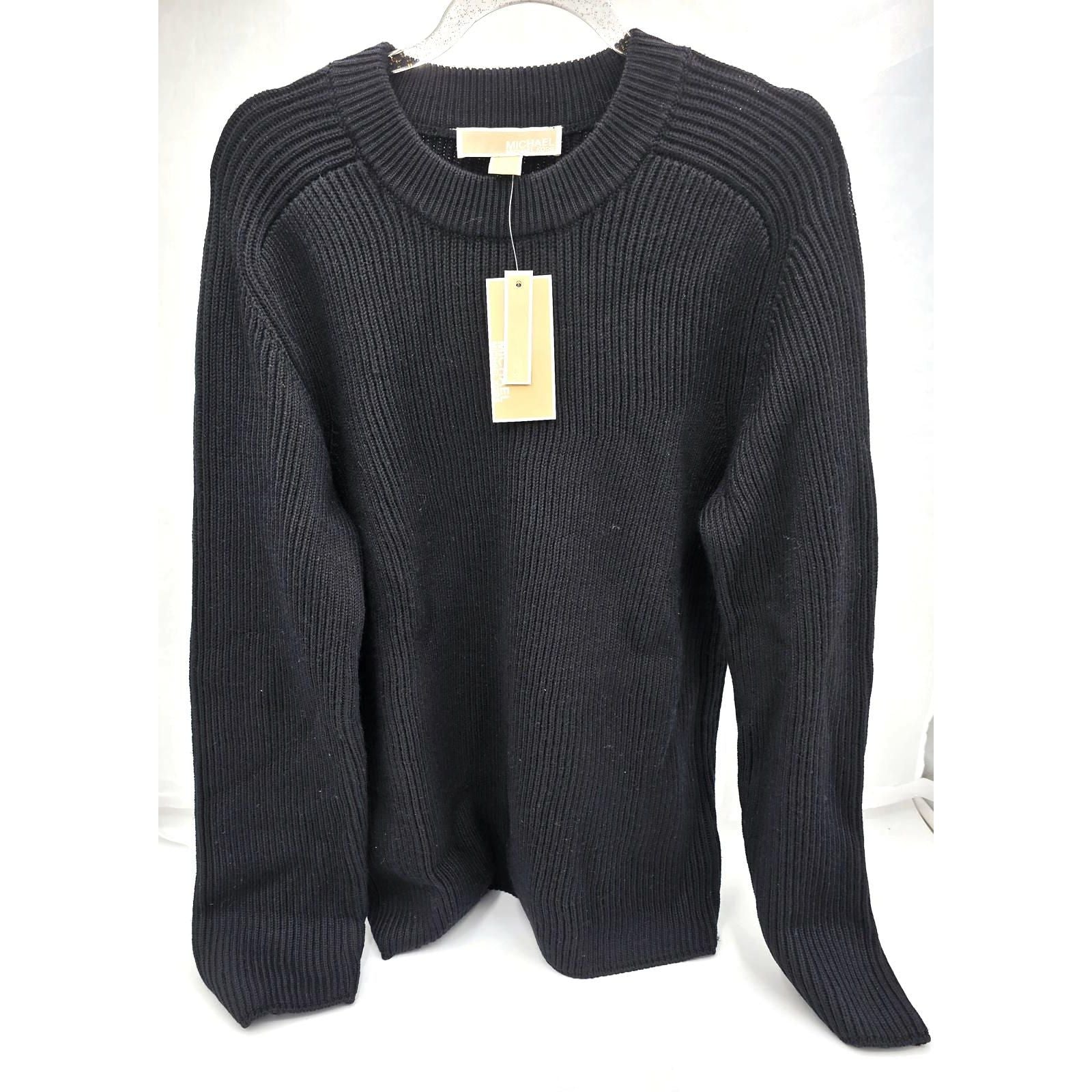 Michael Kors Cozy Black Ribbed Sweater - Winter's Best Friend/S