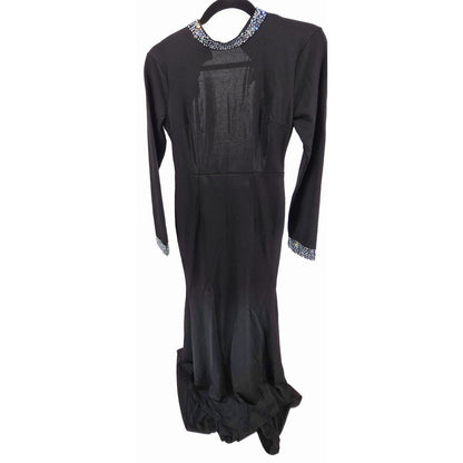 Glamorous Evening Dress with Sparkly Collar and Cuffs