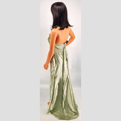 Sassy Strapless Evening Gown with Slit