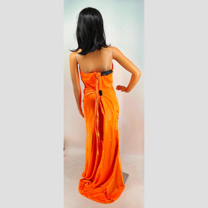 Sassy Strapless Evening Gown with Slit