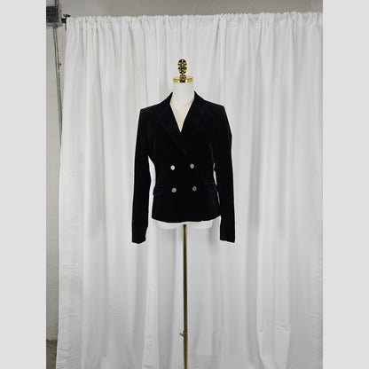 Velvet Victory: The Double Button Chic Blazer