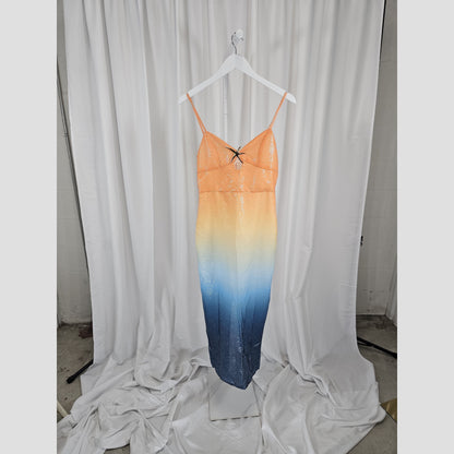 Sunset Dreams Sequin Maxi Dress: Shine & Dine (Missing small row of sequins - could cut short)