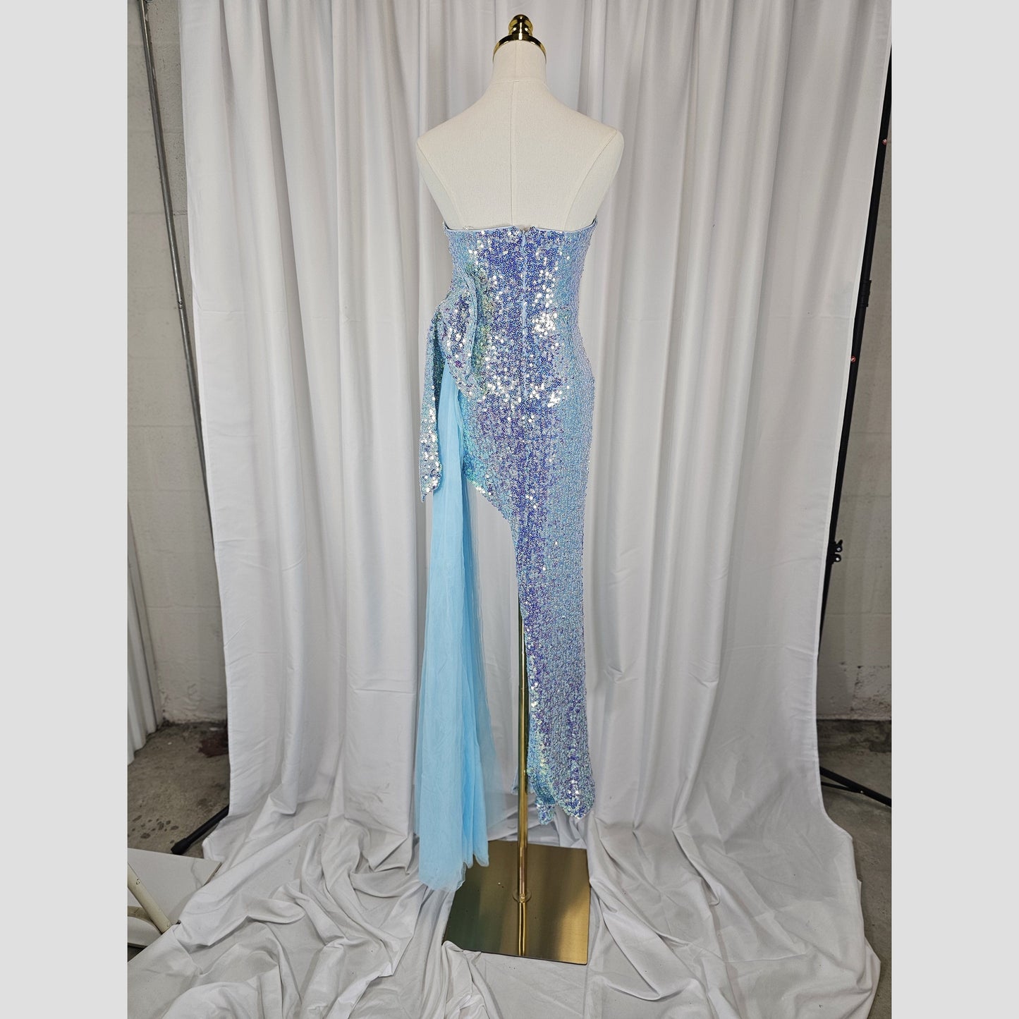 Mermaid Dreams: Sparkling Light Blue Evening Gown