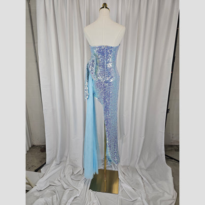 Mermaid Dreams: Sparkling Light Blue Evening Gown