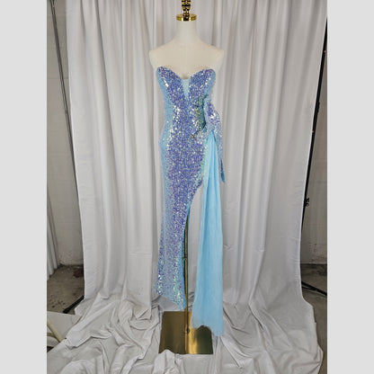 Mermaid Dreams: Sparkling Light Blue Evening Gown