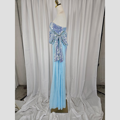 Mermaid Dreams: Sparkling Light Blue Evening Gown