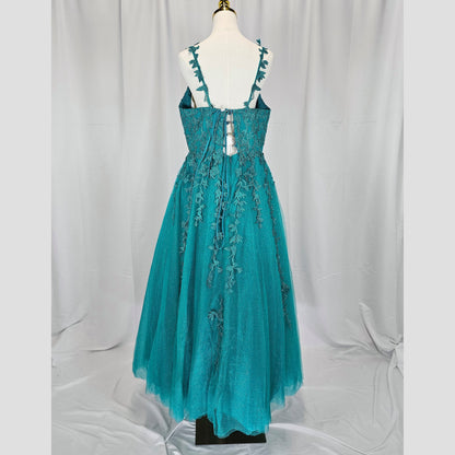 Teal Temptation: Enchanting Evening Gown