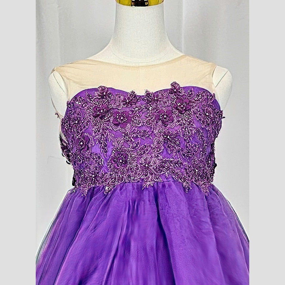 Regal Radiance: Whimsical Purple Gown for Enchanting Occasions