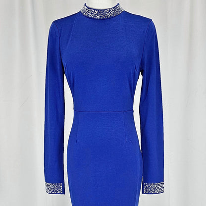 Royal Blue Glam: The Majestic Long Sleeve Beauty
