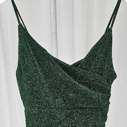 Emerald Enchantment: Dazzling Sparkling Dress