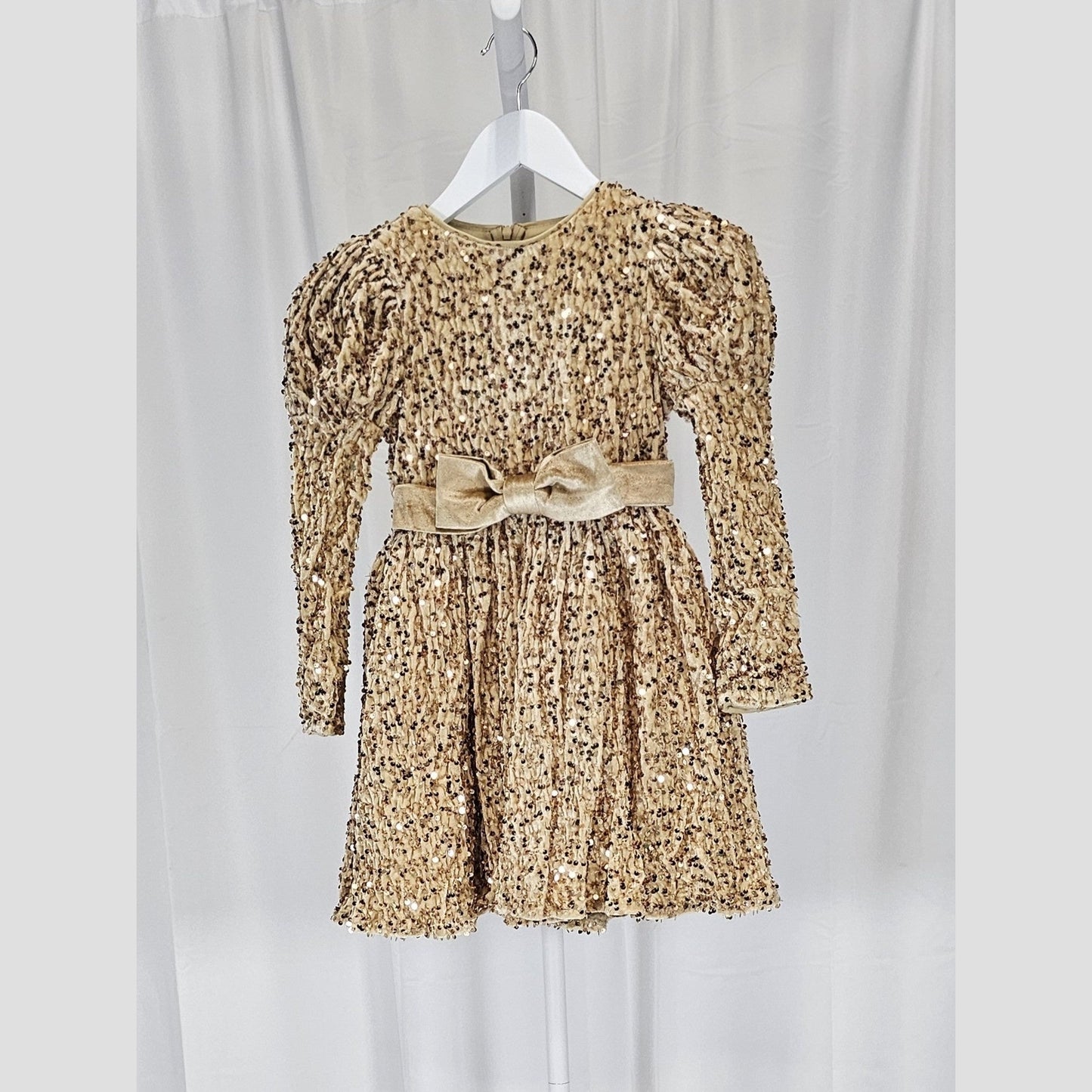 Glimmering Gold Glam Dress for Tiny Trendsetters