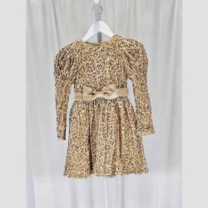 Glimmering Gold Glam Dress for Tiny Trendsetters