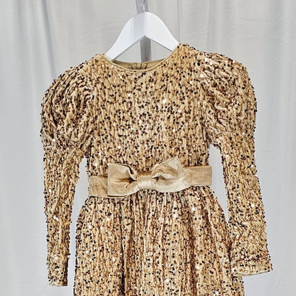 Glimmering Gold Glam Dress for Tiny Trendsetters
