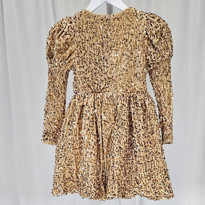 Glimmering Gold Glam Dress for Tiny Trendsetters