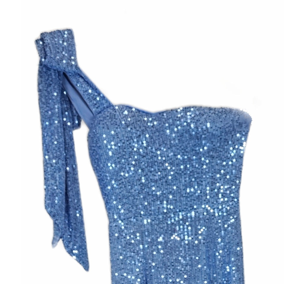 Twinkling Dreams One-Shoulder Sequin Dress