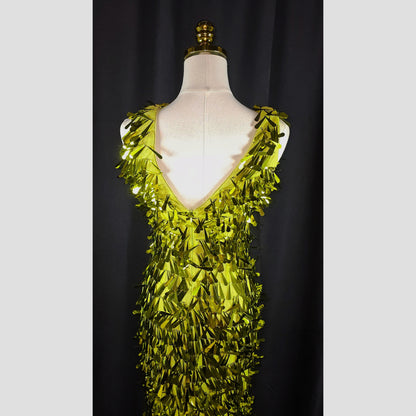 Disco Inferno Glamour Gown: Shine Bright Like a Neon Light