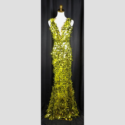 Disco Inferno Glamour Gown: Shine Bright Like a Neon Light